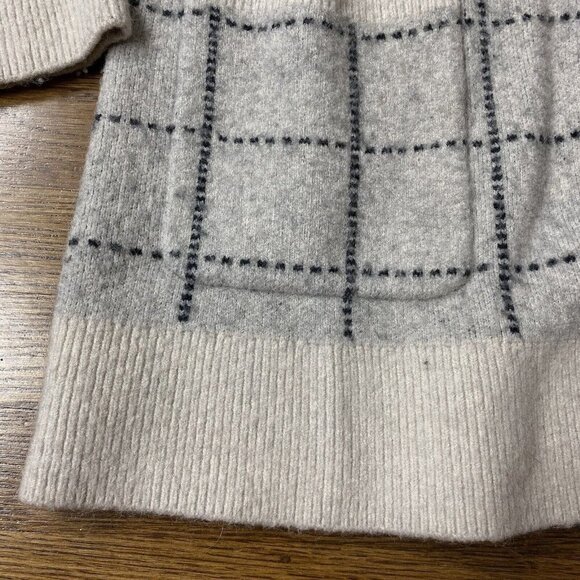 Madewell Ryder Cardigan Women XS Merino Wool Alpaca Blend Windowpane Open Duster - Picture 5 of 11
